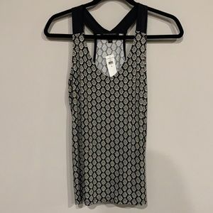 Black/Green patterned tank